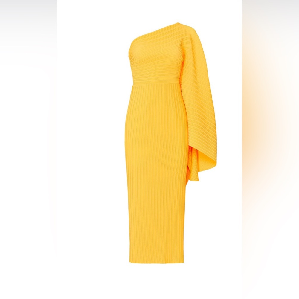 Solace London Pleated Lila Dress in a stunning Marigold